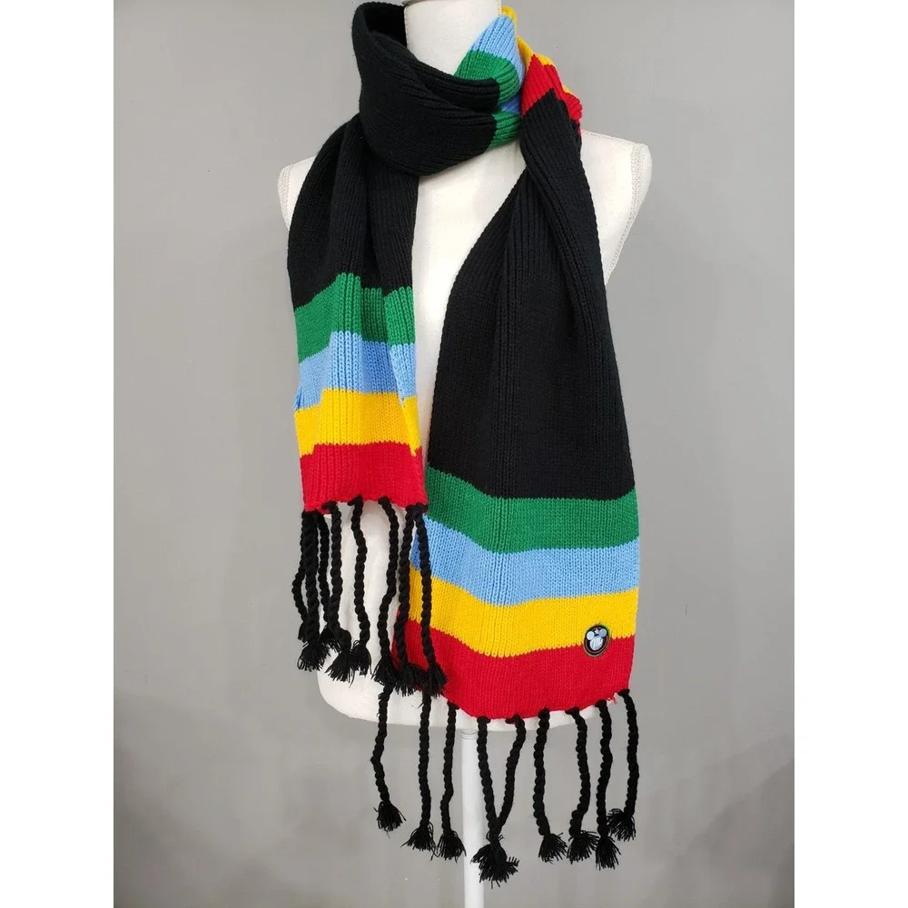 NEW Disney Rainbow Striped‎ Scarf Macys Mickey Mouse Black 9x70 pride lgbtq